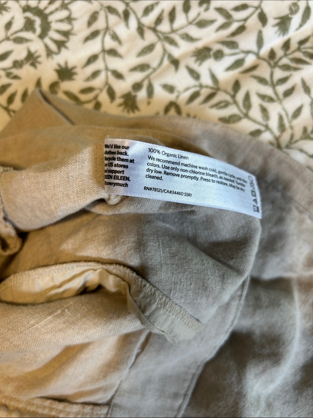 Eileen Fisher Linen Wide-Leg Pants in Light Beige - Picture 3 of 9